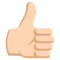 Thumbs Up - Light emoji on Emojione